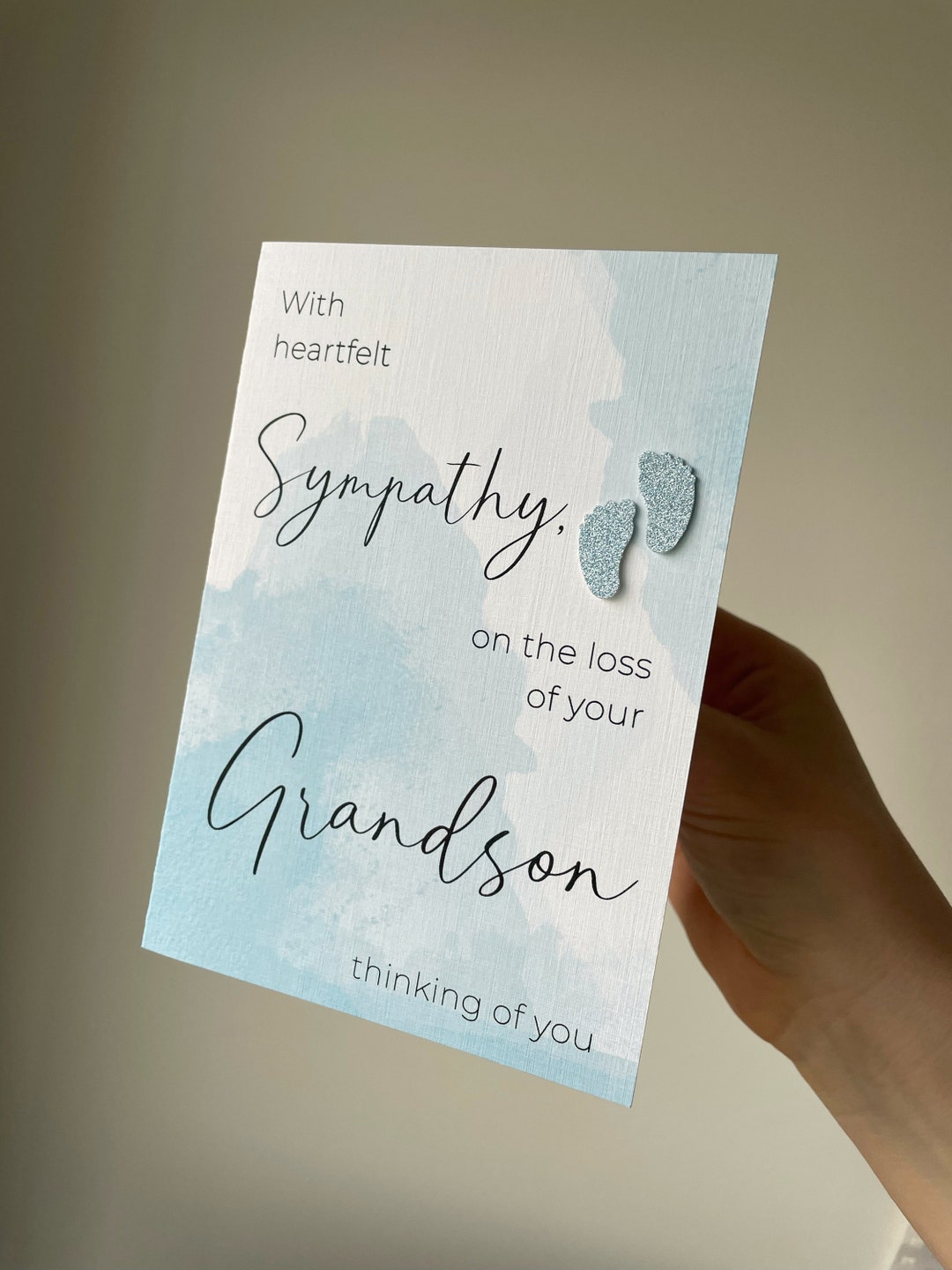 Sympathy Card, Loss of Your Grandson, Thinking of You, Bereavement Card