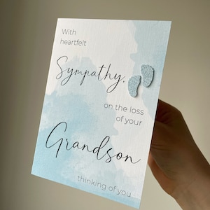 Carte de sympathie, perte de votre petit-fils, une pensée pour vous, carte de deuil, désolé pour la perte, désolé pour la perte de votre petit-fils