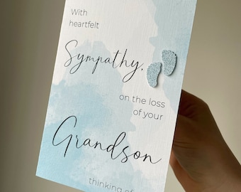 Sympathy card, loss of your grandson, thinking of you, bereavement card, sorry for your loss, sorry for the loss of your grandson