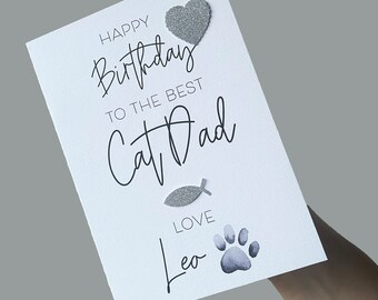 Personalized Cat Dad Birthday Card: From the Cat