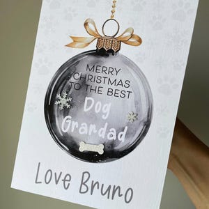 Feliz Navidad abuelo perruno, Feliz Navidad de parte del perro, Mejor abuelo perruno, Tarjeta personalizada para mascota, Feliz Navidad al mejor abuelo perruno