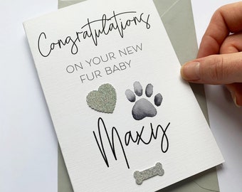 Personalised pet card, new puppy card, new pet, card for pet lover, dog lover card, new puppy, new kitten card, new dog card, new fur baby