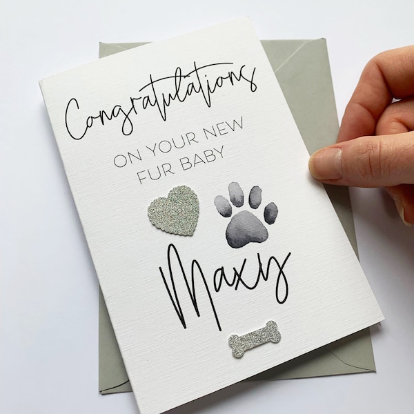 Personalised pet card, new puppy card, new pet, card for pet lover, dog lover card, new puppy, new kitten card, new dog card, new fur baby