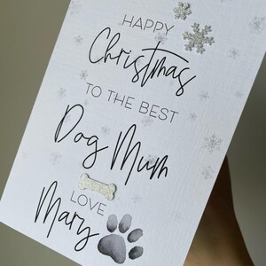 Frohe Weihnachten Hundemama, beste Hundemama, personalisierte Luxus Haustier Karte, Frohe Weihnachten an die beste Hundemama, Weihnachtshundekarte