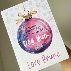 Frohe Weihnachten Hundemutter, Frohe Weihnachten vom Hund, beste Hundemutter, personalisierte Luxus-Haustierkarte, frohe Weihnachten für die beste Hundemutter,