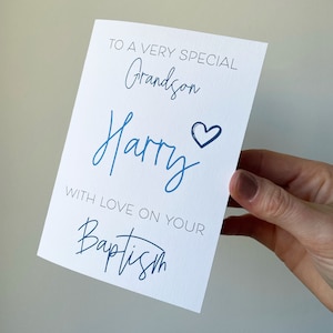 Tarjeta de bautismo, Tarjeta de bautismo para él, Tarjeta de bautismo para nieto, Tarjeta de bautismo para hijo, Tarjeta de bautismo personalizada, Bautismo de sobrino
