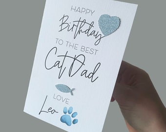 Personalized Cat Dad Birthday Card: From the Cat