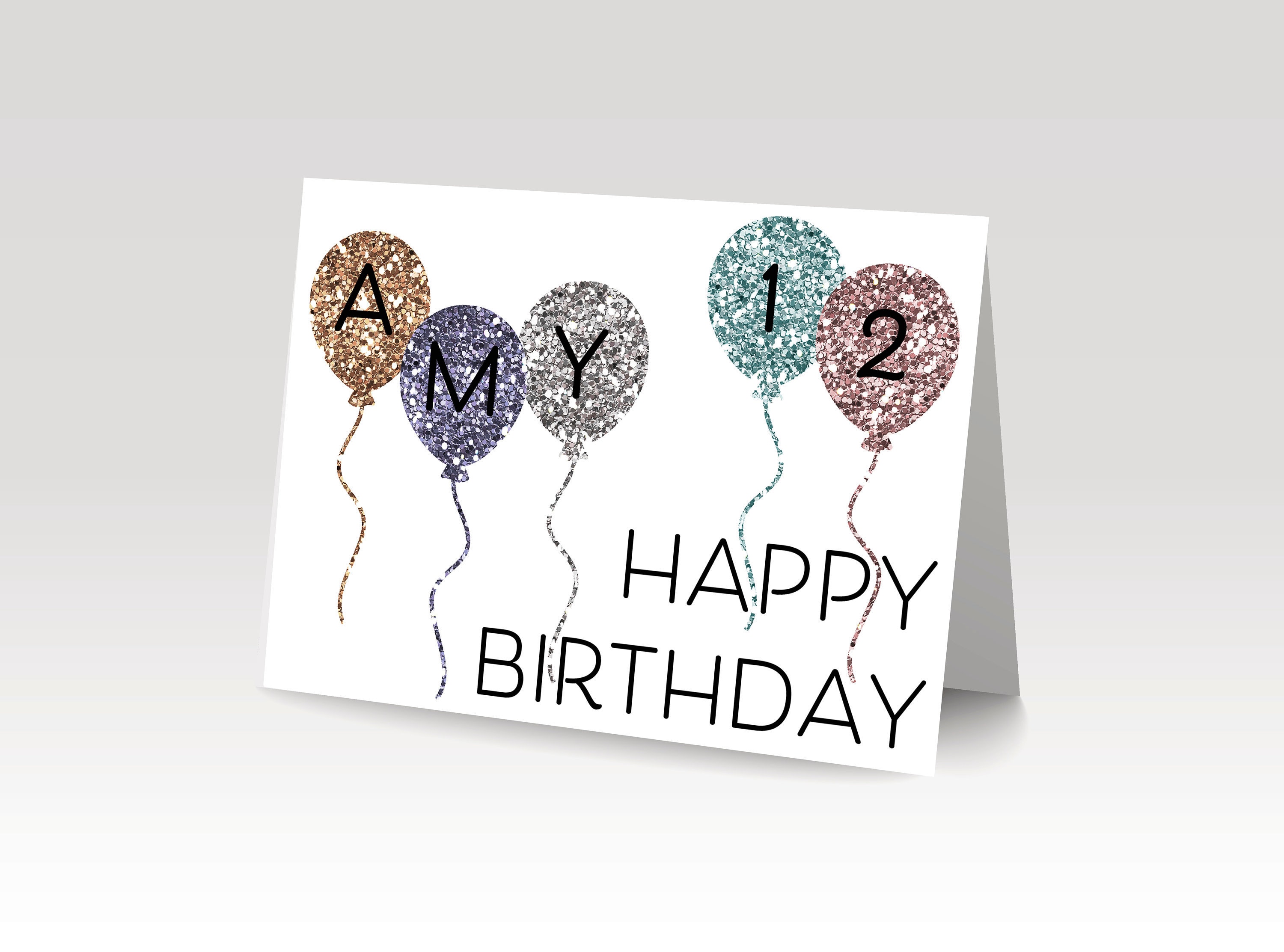 Personalised birthday card, Happy Birthday, Birthday card for her, Name card, Card for her, Handmade card, Age birthday card, Girl birthday