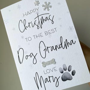 Frohe Weihnachten Hundeoma, beste Hundeoma, personalisierte Luxus-Haustierkarte, frohe Weihnachten an die beste Hundeoma, vom Hund