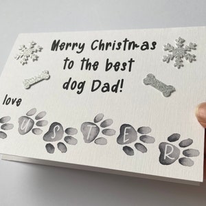 Merry Christmas Dog Dad, Merry Christmas from the dog Best dog dad, Personalised luxury pet card, Merry Christmas to the best dog dad
