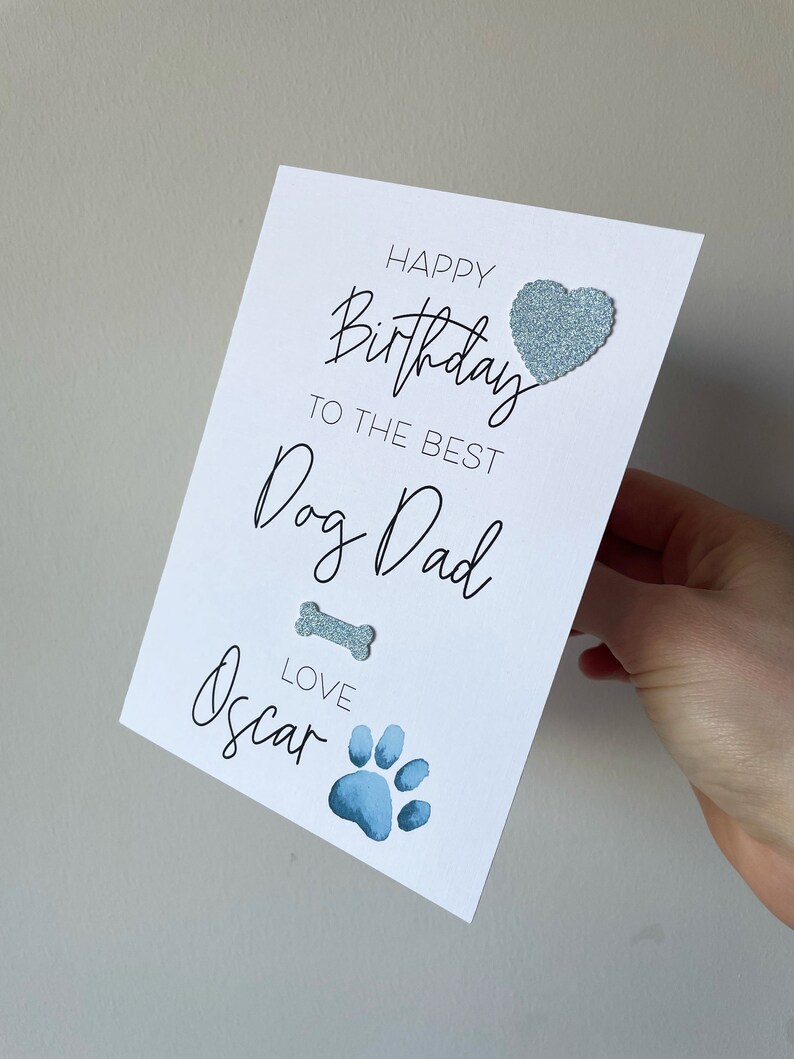 Personalized Dog Dad Birthday Card, From the Dog, Linen Card - Etsy UK