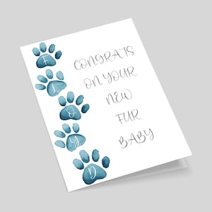 Personalised pet card, new puppy card, new pet, card for pet lover, dog lover card, new puppy, new cat card, new kitten card, new dog card