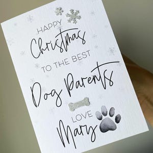 Buon Natale genitori di cani, I migliori genitori di cani, Biglietto personalizzato per animali domestici, Buon Natale ai migliori genitori di cani, Buon Natale dal cane