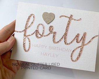 Cute Gift Ideas 40th Cards Handmade Cards Cute Floral Cards 40 And Fabulous Birthday Card Occasion Cards Birthday Card Ideas For Her