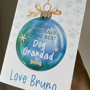 Feliz Navidad abuelo perruno, Feliz Navidad de parte del perro, Mejor abuelo perruno, Tarjeta personalizada para mascota, Feliz Navidad al mejor abuelo perruno