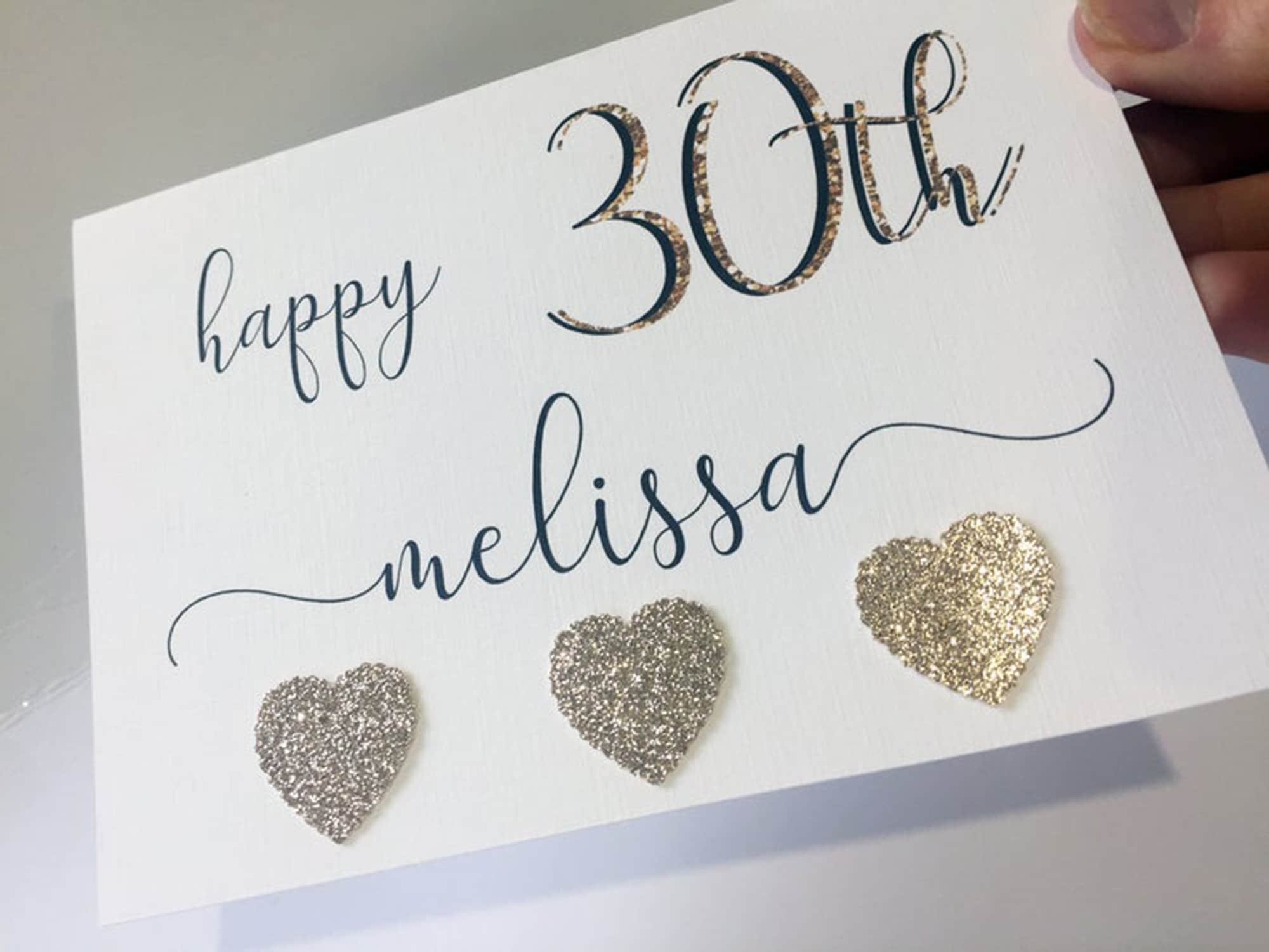 30th birthday card 30th birthday card for her personalised etsy