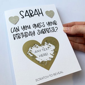 Carte d'anniversaire surprise, carte d'anniversaire à gratter, carte d'anniversaire pour lui, carte d'anniversaire à gratter personnalisée, carte d'anniversaire, révélation de cadeau