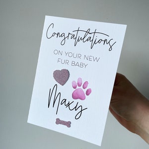 Gepersonaliseerde huisdierenkaart, nieuwe puppykaart, nieuw huisdier, kaart voor huisdierenliefhebber, hondenliefhebberkaart, nieuwe puppy, nieuwe kittenkaart, nieuwe hondenkaart, nieuwe vachtbaby