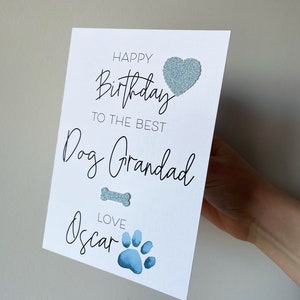 Cartão de feliz aniversário do cachorro, cartão do avô cachorro, cartão do cachorro, melhor avô cachorro, aniversário do avô cachorro, feliz aniversário humano
