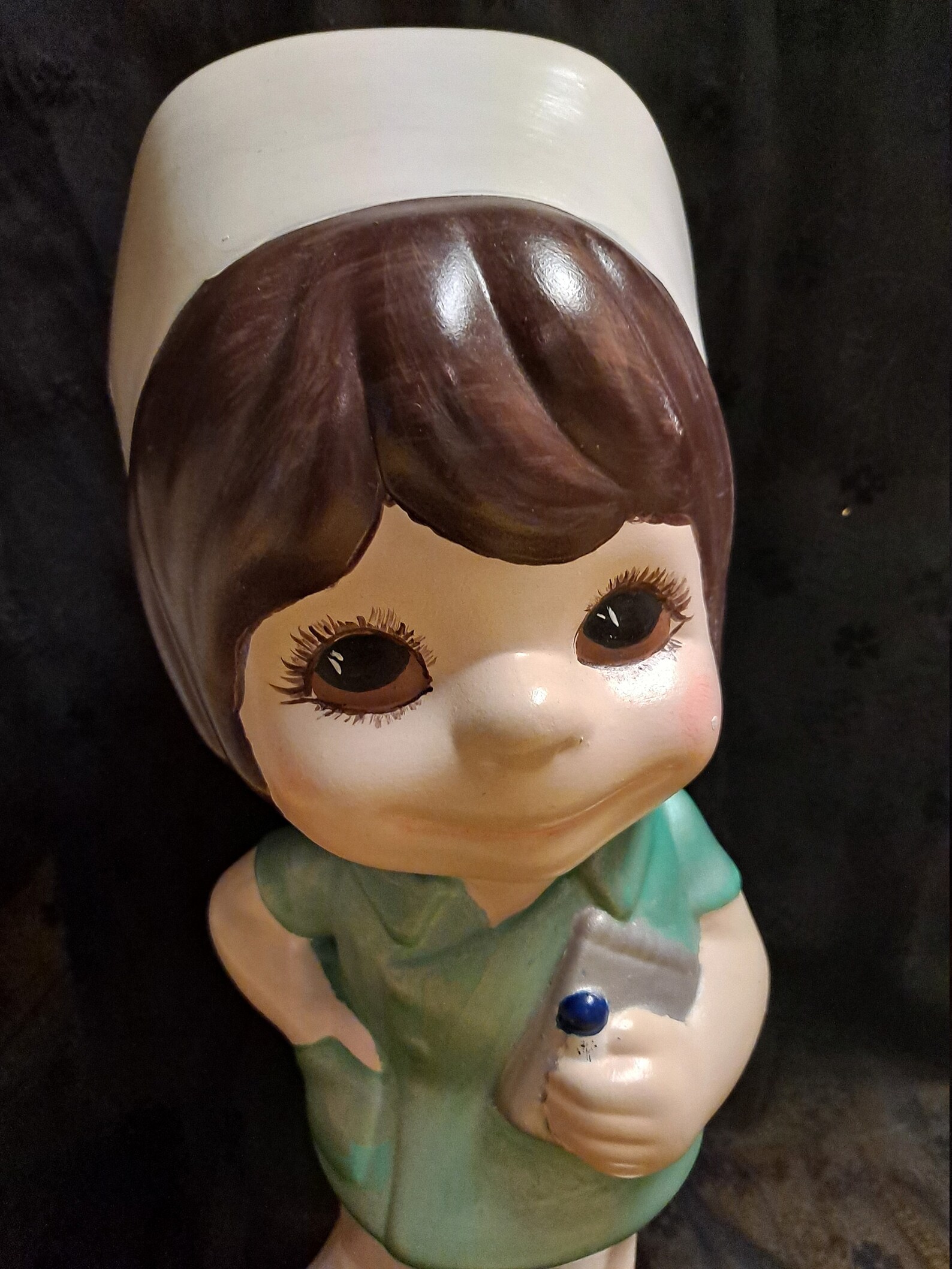 Hand painted ceramic nurse 1970s Etsy