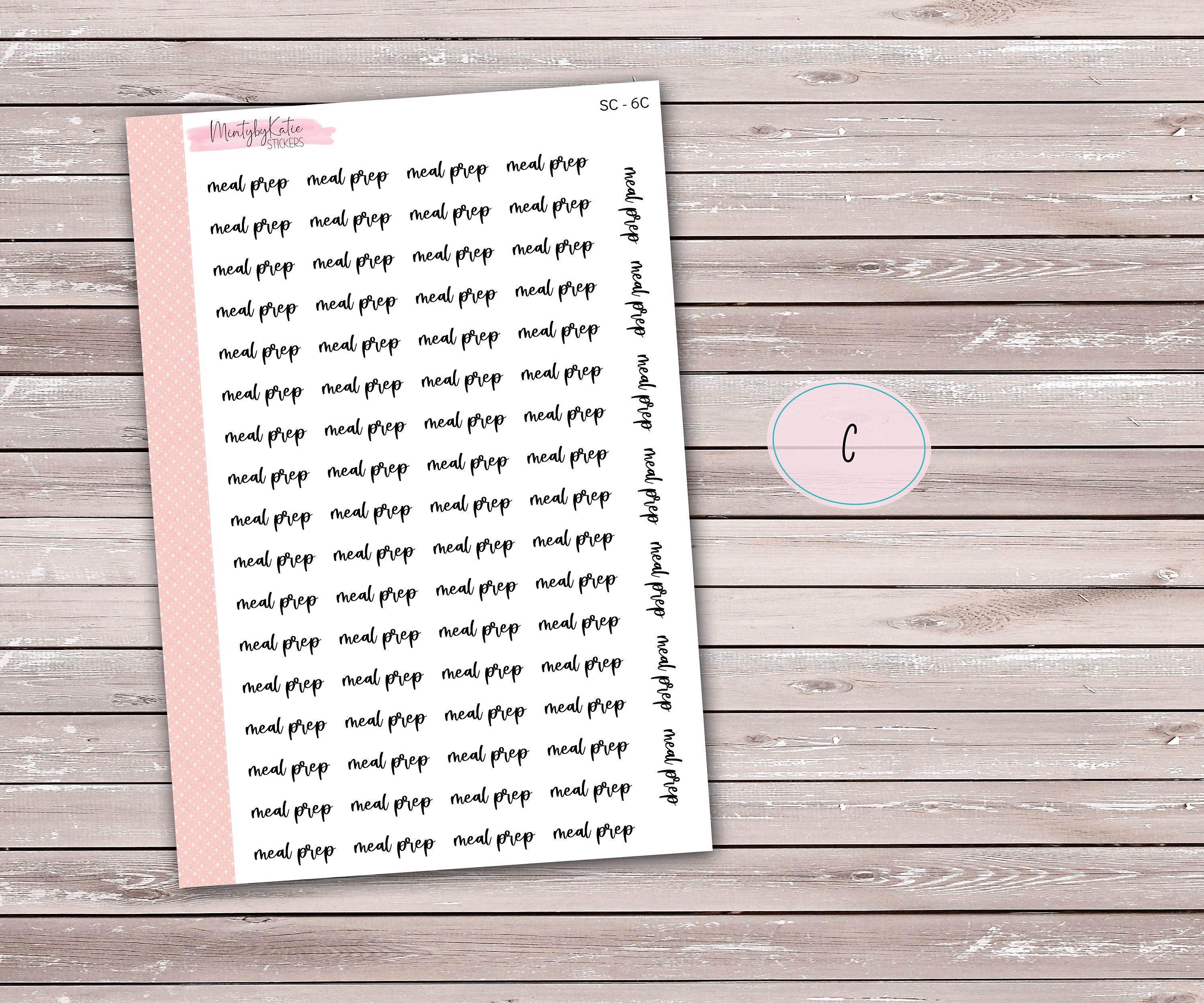 Meal Prep // Functional Stickers for Any Planner SCR-006