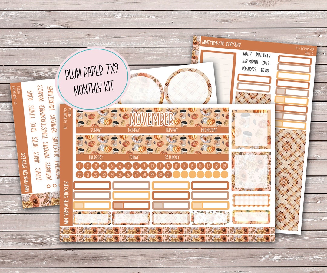 Fall Spice Kit 66 Plum 7x9 November Plum Monthly Sticker - Etsy