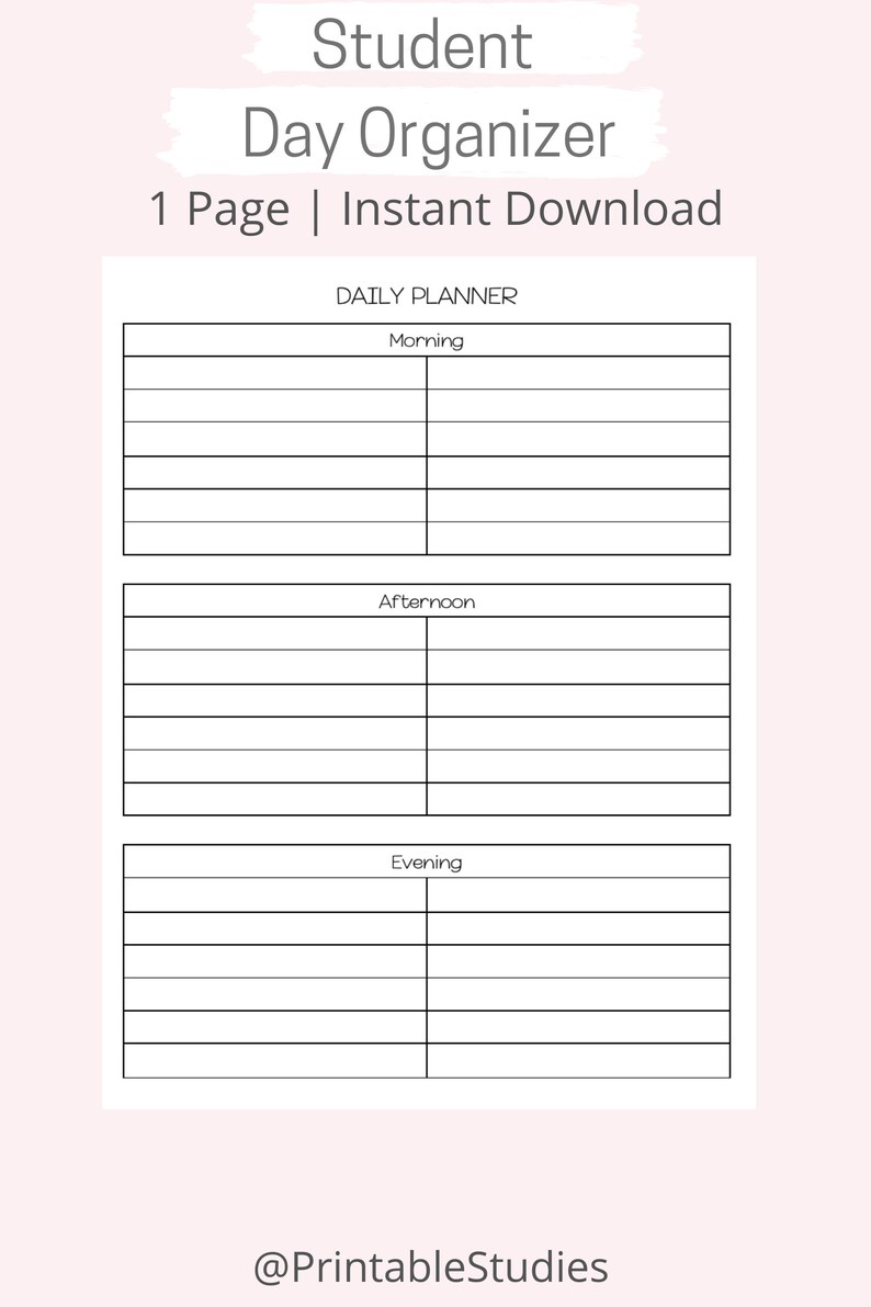 Daily To-Do List Planner Morning Afternoon Evening | Etsy