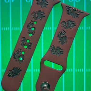 Laser Engraved silicone watch band for your Apple Watch-Perfect for the Gamecock, USC  fan. Will be the envy of friends. FREE shipping!