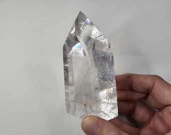Clear Quartz Tower with Rainbows High Grade Quartz Crystal 337 grams