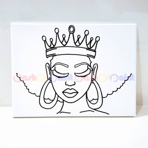Couples Date Night Art Painting Kit, PreDrawn Canvas Outline Sketch, DIY Paint Sip Party, Adult Anniversary, Ready To Paint King/Queen Set image 6