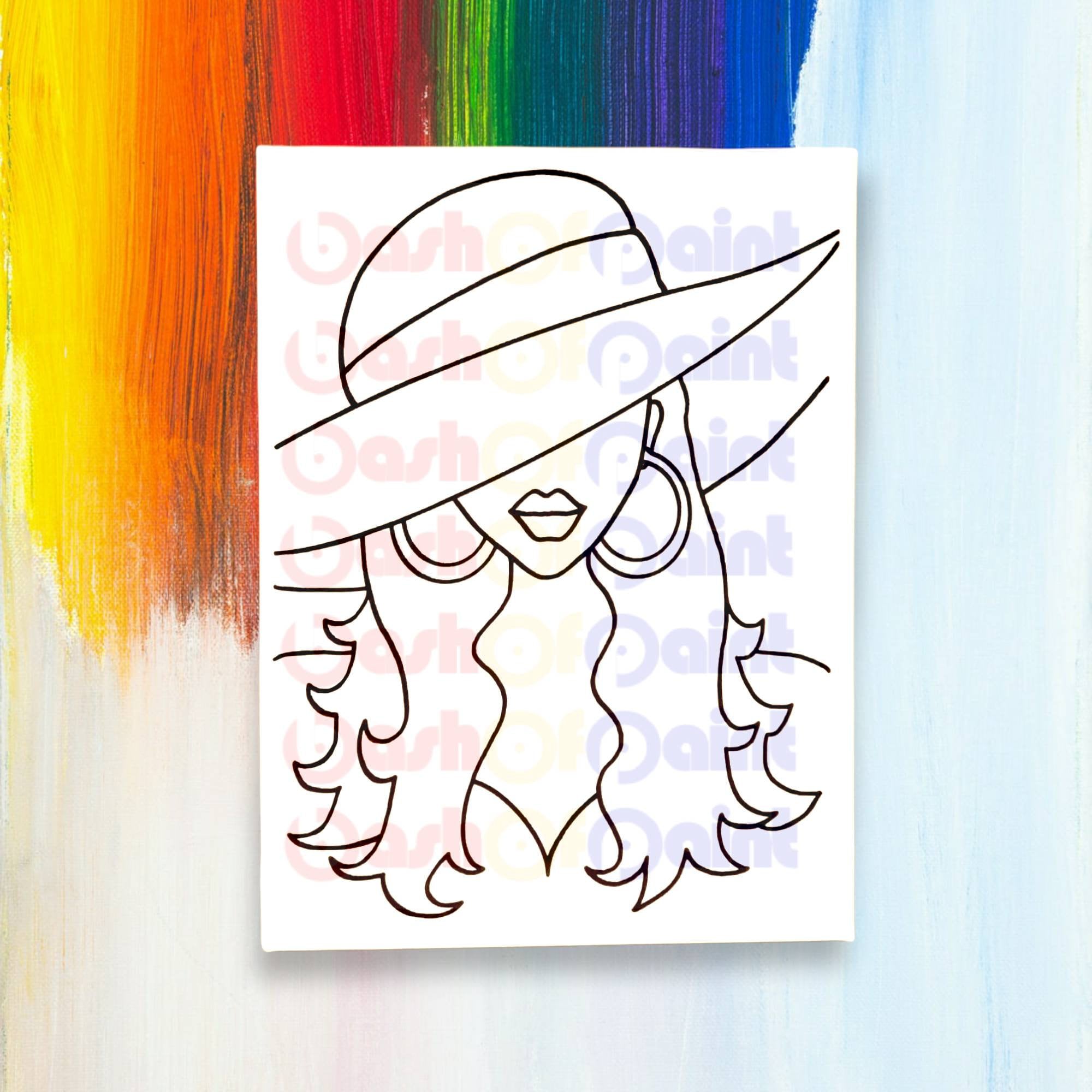 Predrawn Canvas Outlined Sketch For Diy Sip Paint Party Sun Etsy 日本