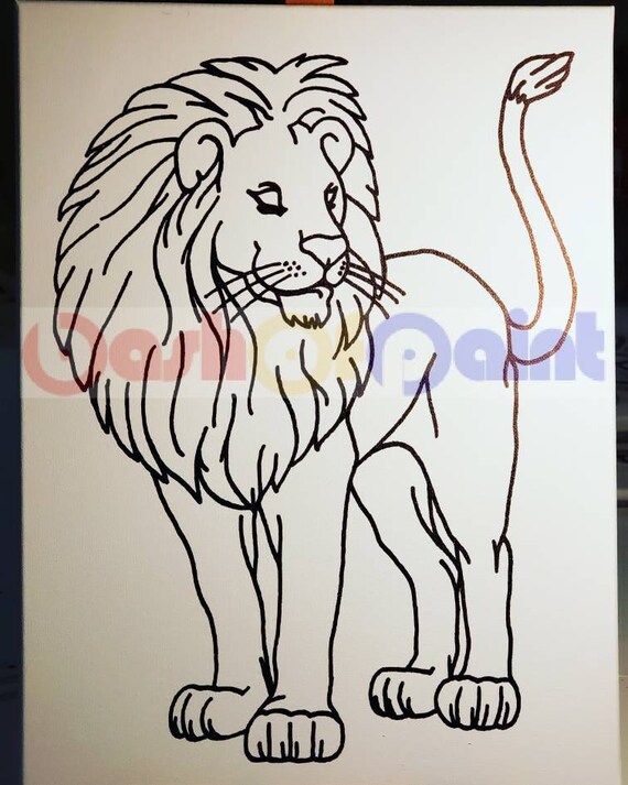 Lion Predrawn Canvas Sketch Outline Paint Kit Available Jungle Etsy 日本 Lion Predrawn Canvas Sketch Outline Paint Kit Available Jungle Etsy 日本