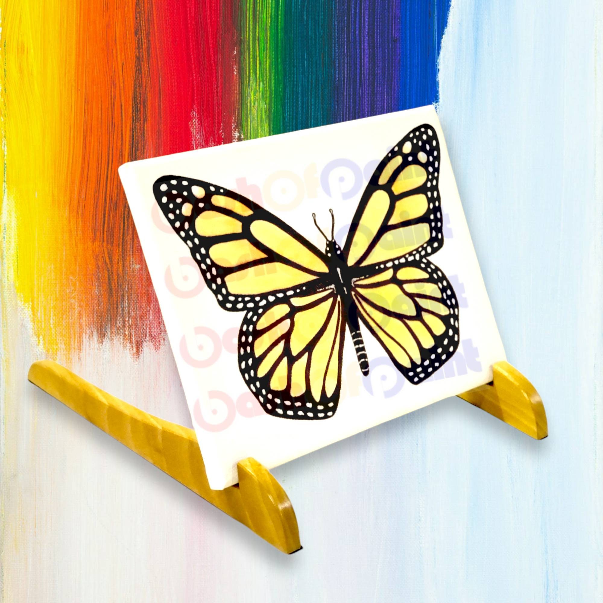 6 Pack Butterfly Flower Theme Pre Drawn Canvas To Paint, 8x10 Inches