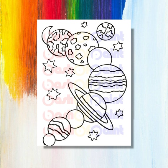 Space Planets DIY Art Paint By Numbers Painting Kit Artist Draw