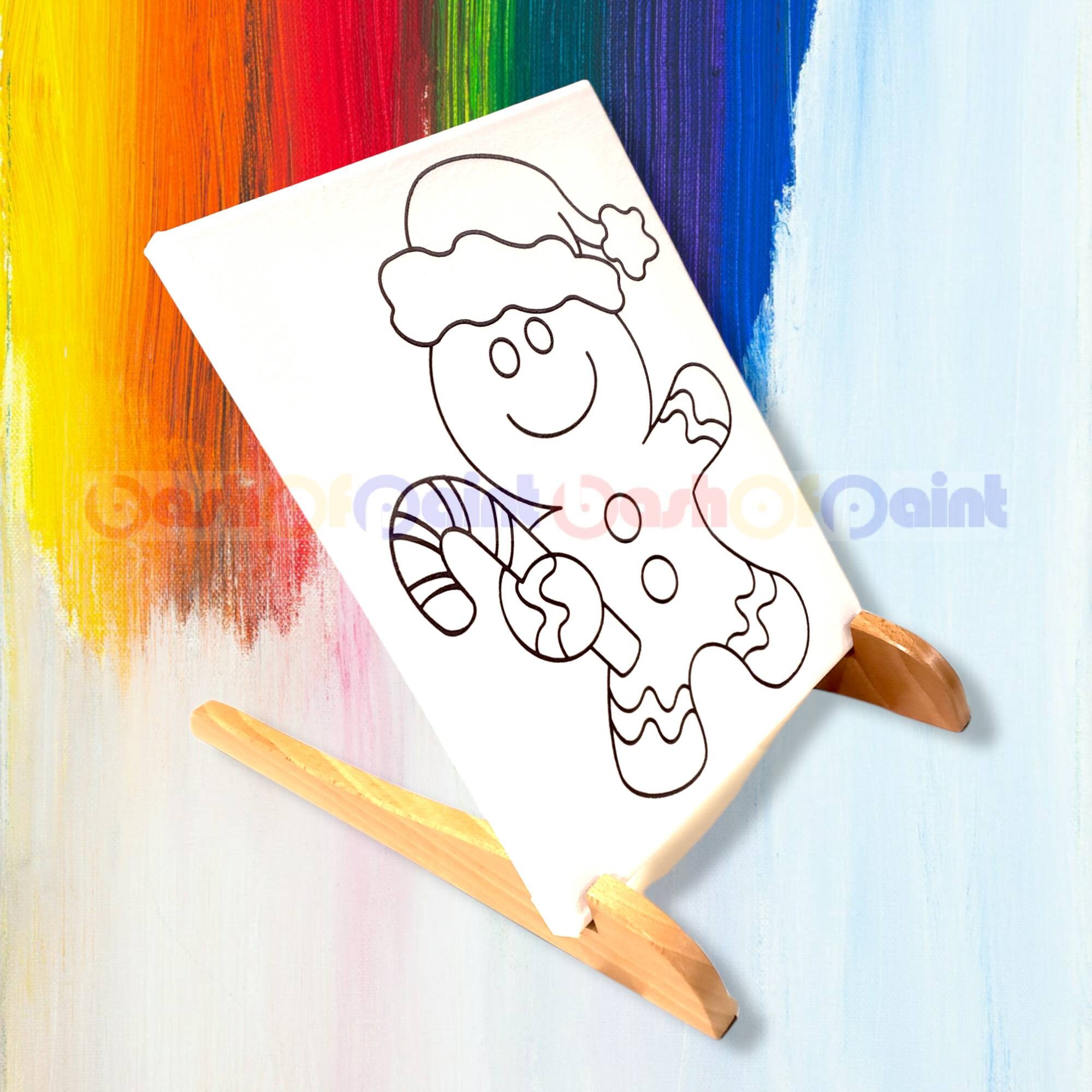 Christmas Predrawn Canvas Outline Sketch, DIY Paint Sip Party