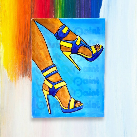 Heels Pt 5 Pre Sketched Canvas, Pre Drawn Canvas for Painting, Sip and  Paint Canvas, Art Kits, Paint Party Canvas, Art Activity 