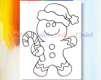  Cholemy 12 Pcs Christmas Pre Drawn Canvas for Painting