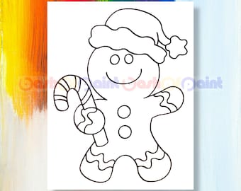  Cholemy 12 Pcs Christmas Pre Drawn Canvas for Painting