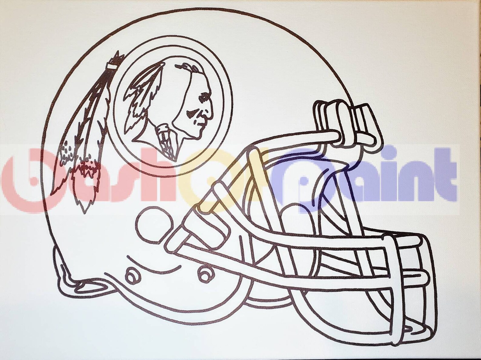 NFL Football Helmet PreDrawn Canvas Sketch Outline/Paint Kit Etsy