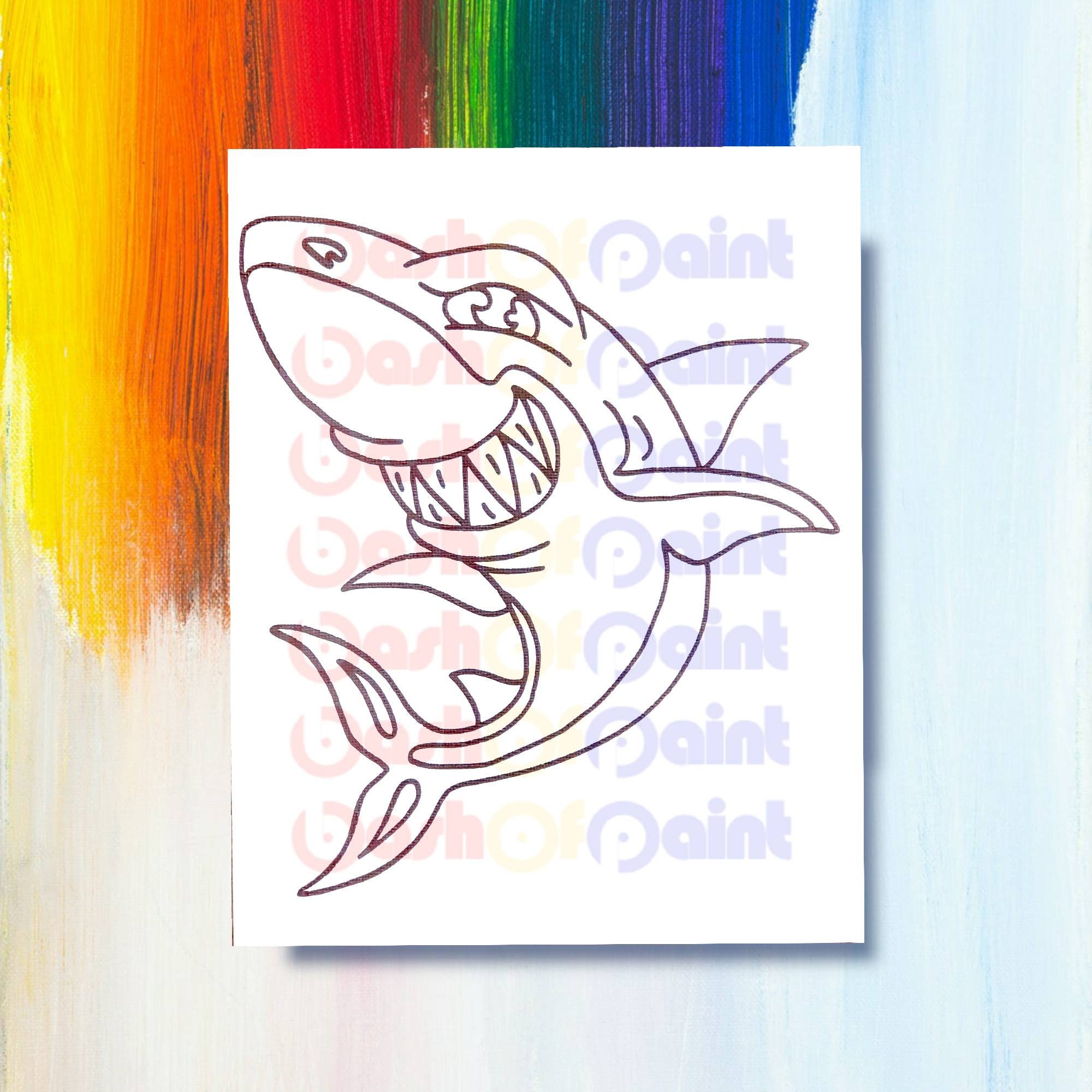 Pre-sketched Baby Shark Canvas OUTLINE ONLY Pre-sketched Baby Shark Canvas OUTLINE ONLY