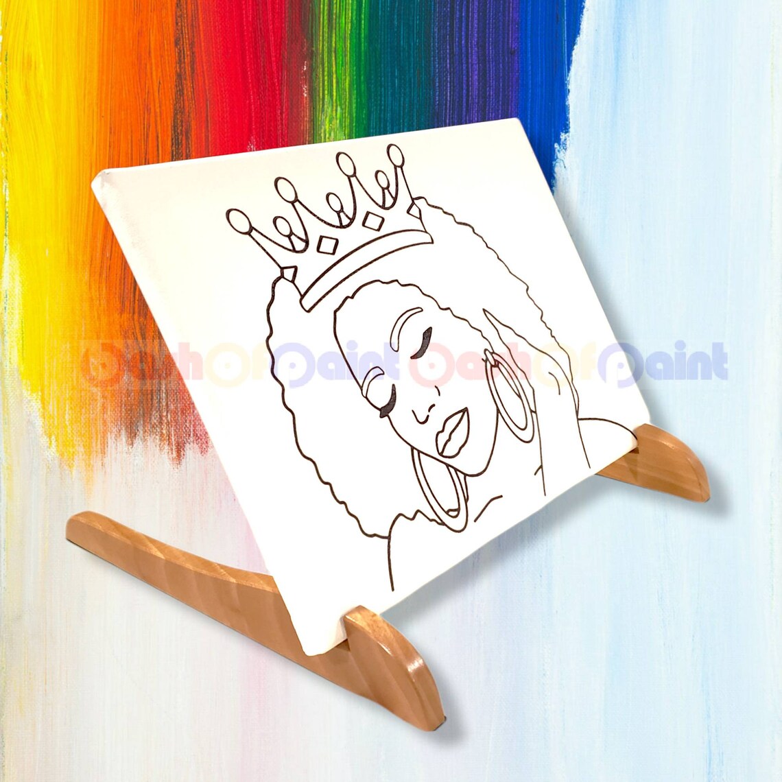 Dreamy Queen Predrawn Canvas Outlined Sketch for DIY Sip Paint Party ...