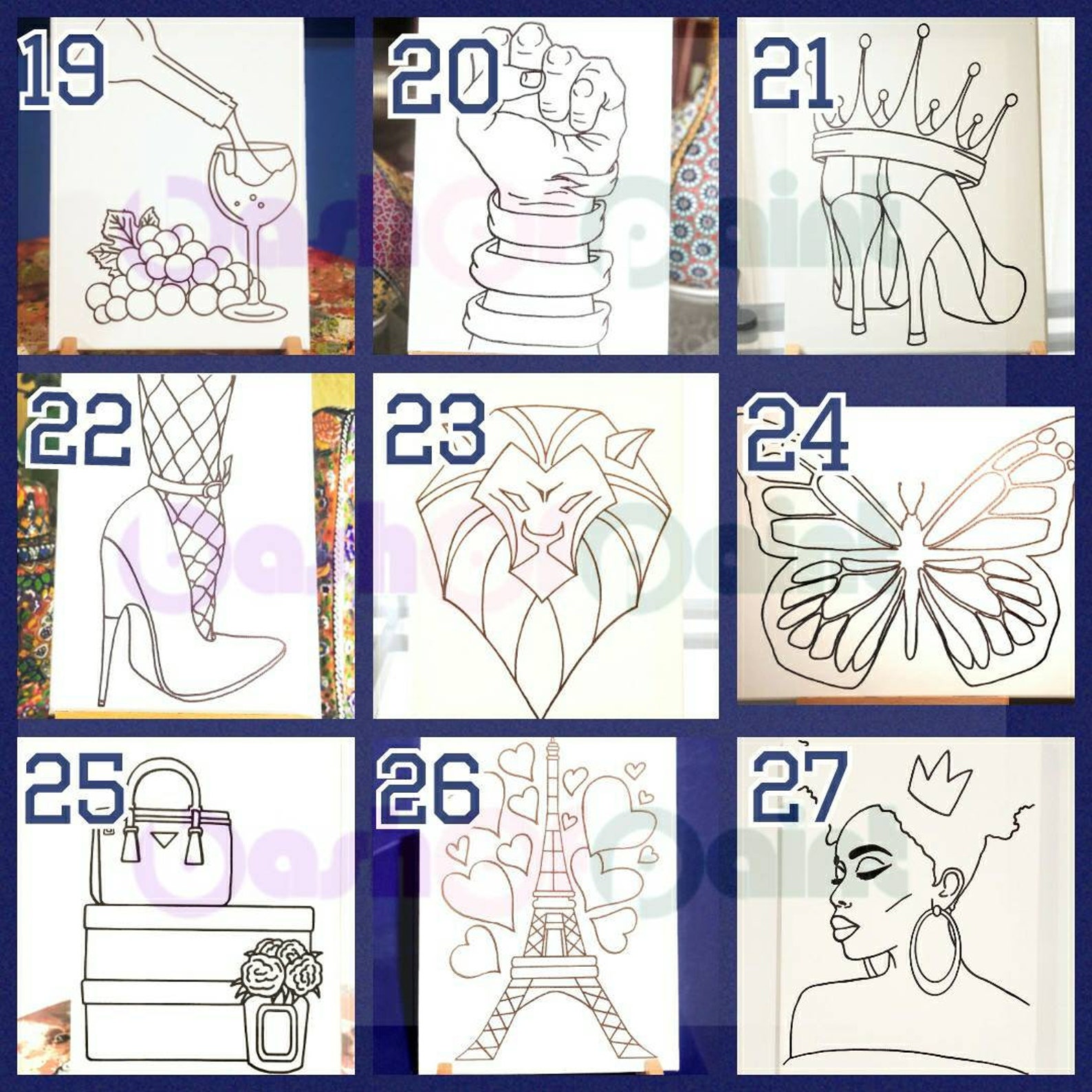 Bulk DIY Paint Party PreDrawn Canvas Outline/Sip & Paint Etsy