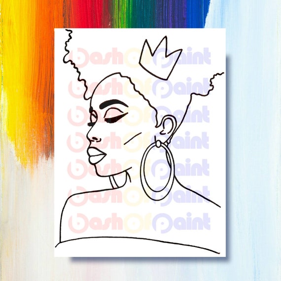 King/queen Date Night Paint Kit,his/her Pre-drawn/outline/sketched  Canvas,teen/adult/couples Painting,african,paint & Sip,diy Paint Party 