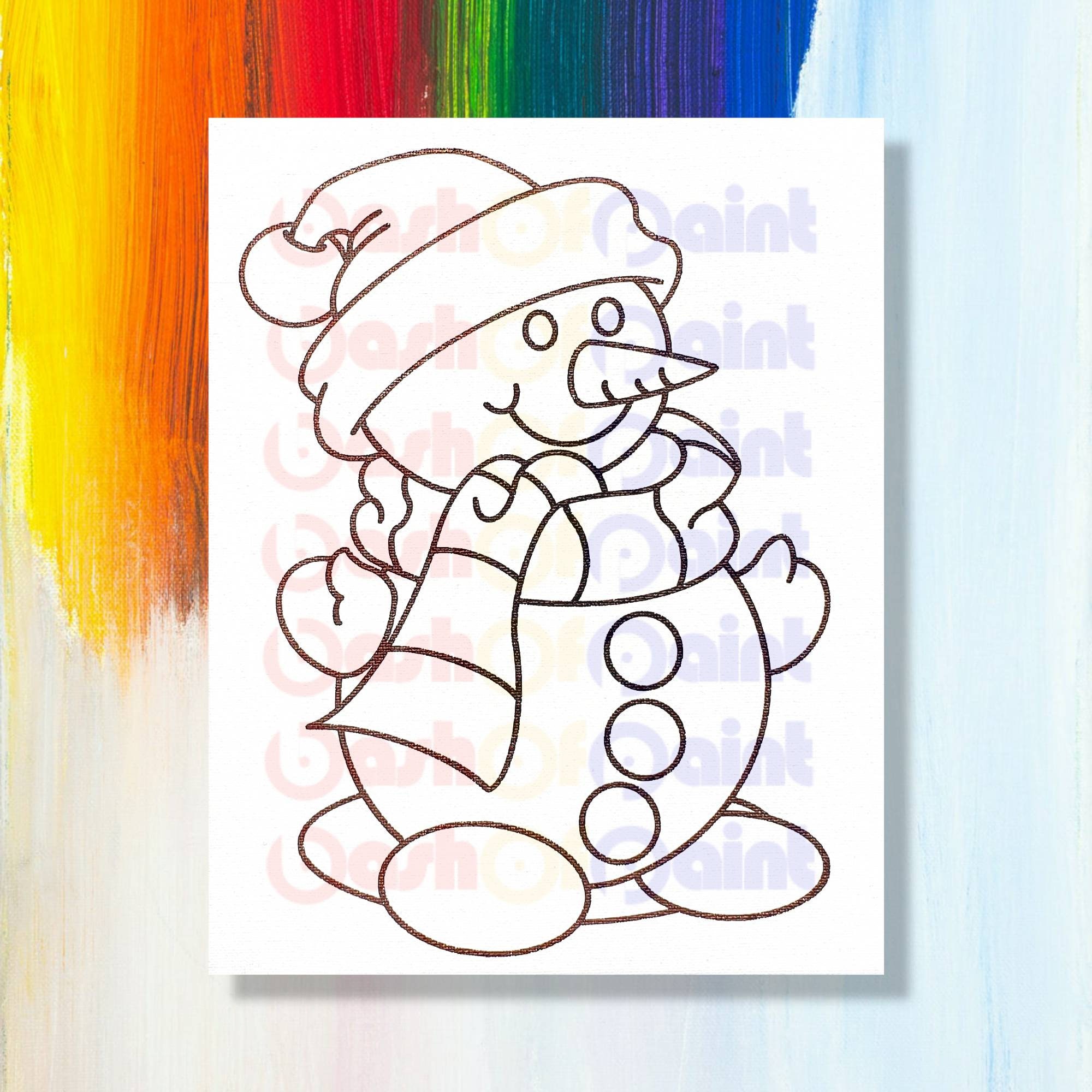 12 Pcs 6 x 6 Inch Christmas Pre Drawn Canvas for Painting Stretched  Christmas Trees Santa Snowman Canvas Boards Painting Canvas with Pictures  to Paint