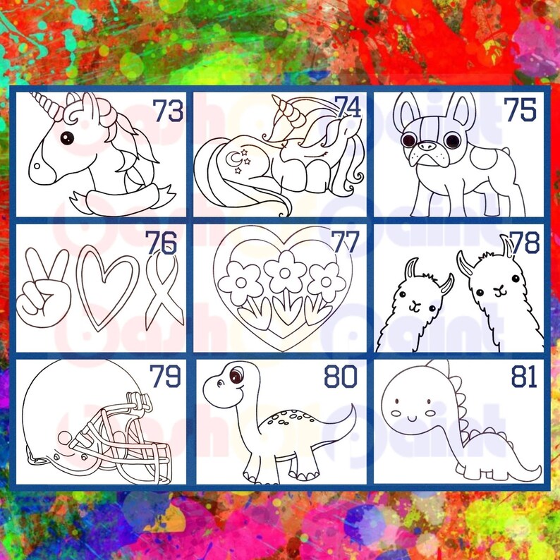 Bulk DIY Paint Party Predrawn Canvas Outline Presketched Etsy