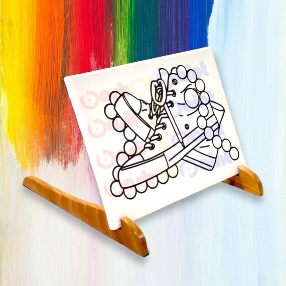 Kids Predrawn Canvas Art, Outlined Sketch, DIY Paint Party Kit