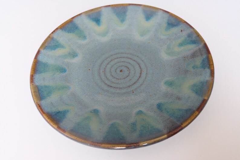 Blue Green Dinnerware Set Etsy