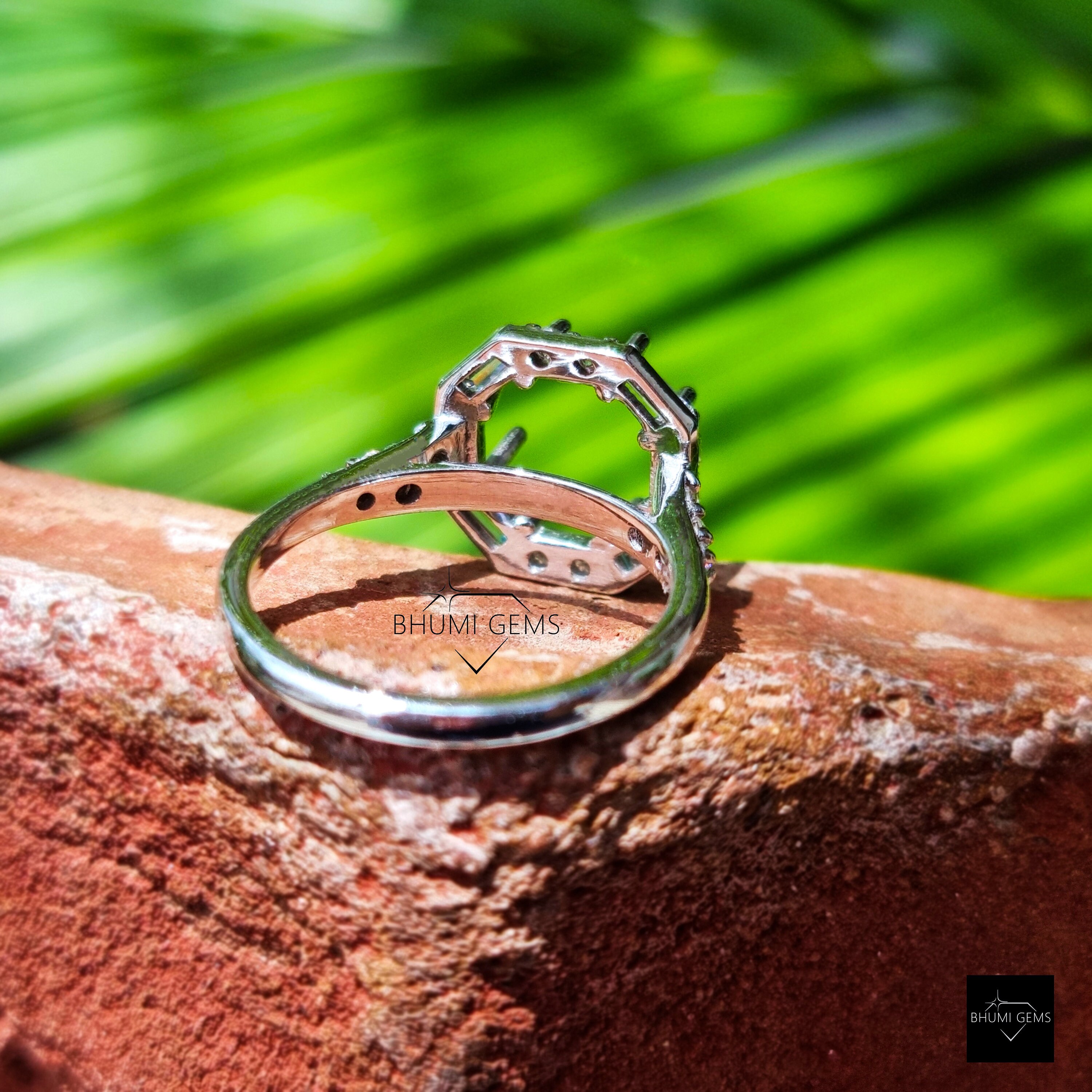 Halo Round Moissanite Semi Mount Engagement Ring For Gemstone Etsy