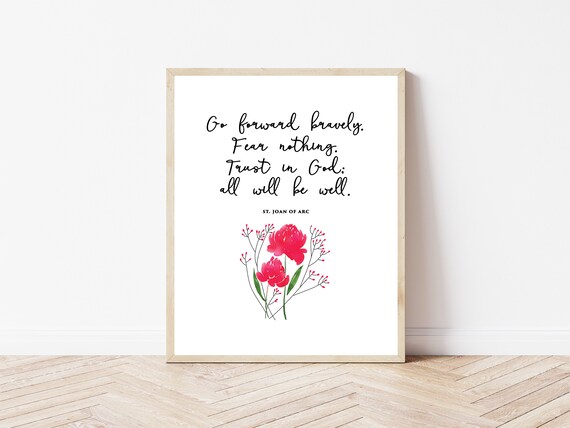 Sainte Jeanne Darc Citation Allez De Lavant Courageusement Etsy Sainte Jeanne Darc Citation Allez De Lavant Courageusement Etsy