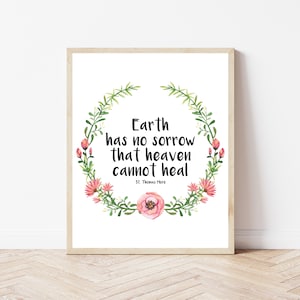 St. Thomas More printable file, Earth has no sorrow quote - Catholic saint quote, Catholic printable file, Catholic print, Catholic gifts